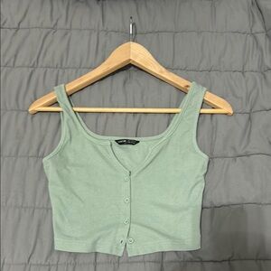 Women's Green Sleeveless Top